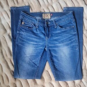 💗 DEAR JOHN Classic Whiskered Distressed Skinny Tapered Leg Denim Jeans USA 28